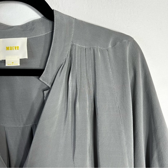 Anthropologie Maeve Rosalyn Silk Oversized Relaxed V Neck Button Down Tunic Sz M - Picture 6 of 13